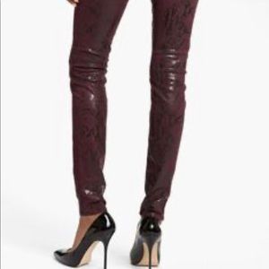 7 for All Mankind Snakeskin Coated Skinny Jeans